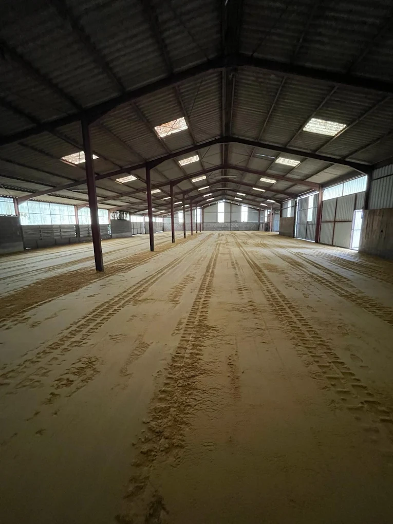 Manège sablé éclairé et arrosé